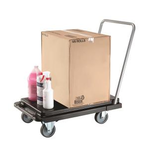 Heavy Duty Platform Cart with Folding Handle, 500 lb Capacity, Non-Marking Wheels, Impact-Resistant Polypropylene Deck, Compact Storage